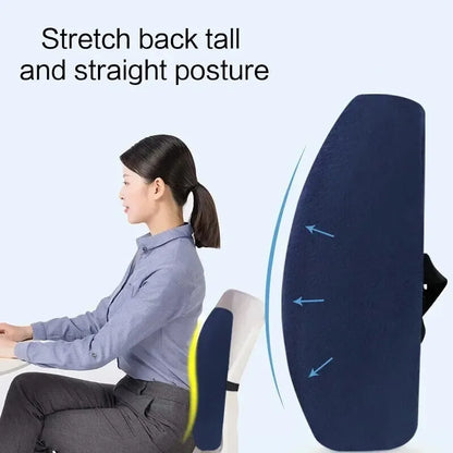 Memory Foam Lumbar Support Pillow for Office Chair and Car – Breathable Mesh Cover for Back Support and Comfort