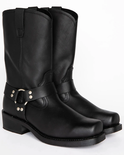 Men's 11-Inch Black Harness Boots with Waterproof Leather and Non-Slip Sole 3
