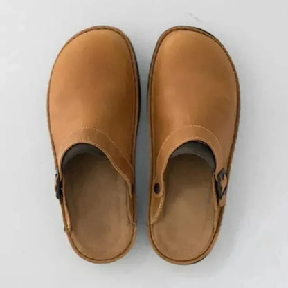 Men's Genuine Leather Slippers with Orthotic Support – Comfortable and Durable Footwear 2