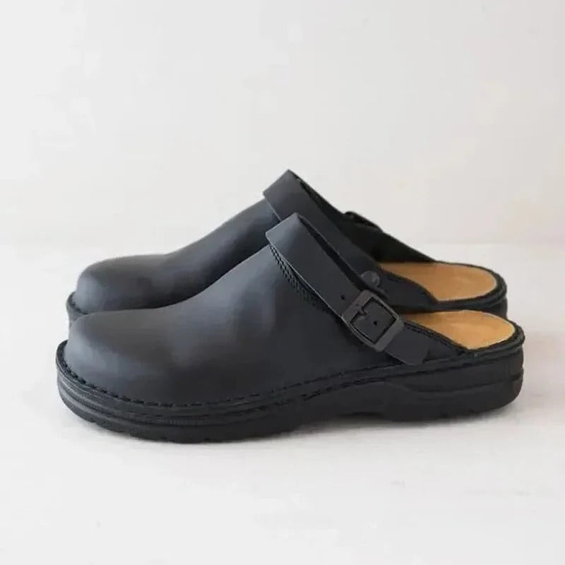 Men's Genuine Leather Slippers with Orthotic Support – Comfortable and Durable Footwear 3