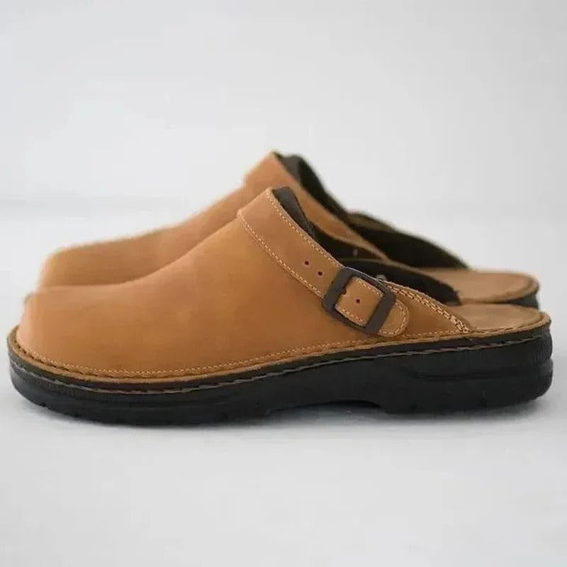 Men's Genuine Leather Slippers with Orthotic Support – Comfortable and Durable Footwear 5