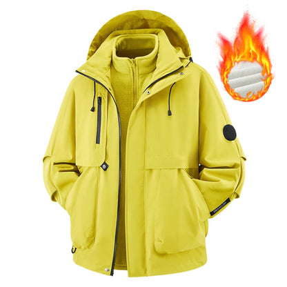 Men's Three-in-One Waterproof Jacket with Fleece Inner Layer – Lightweight Outdoor Coat for Autumn and Winter 9