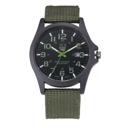 Men's Waterproof Military Style Canvas Watch – Durable Outdoor Timepiece with Multi-Function Display and 50m Water Resistance 7