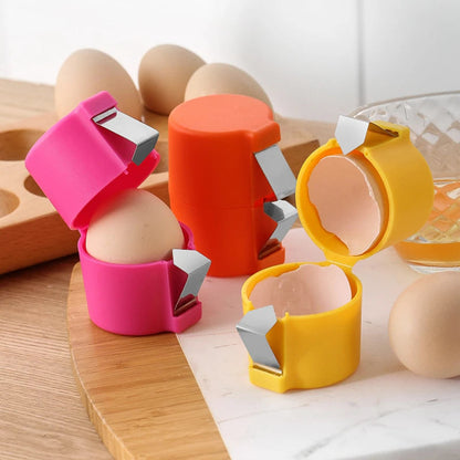 Mess-Free Egg Shell Opener with Stainless Steel Clip – Compact and Ergonomic Design for Easy Egg Cracking and Separating 1