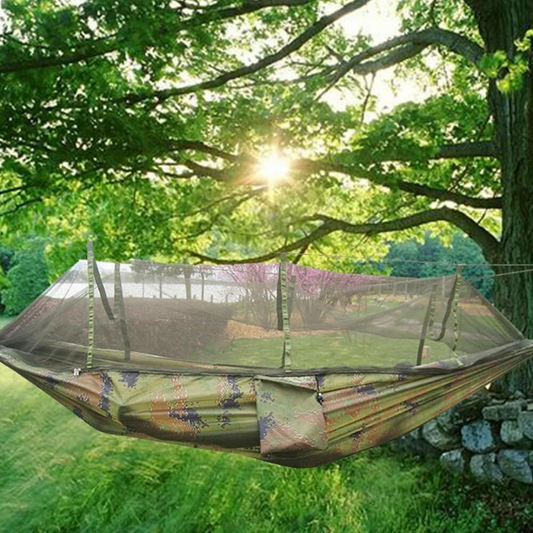 Military-Grade Camping Hammock with Mosquito Net – Lightweight Portable Backpacking Hammock for Outdoor Use 0