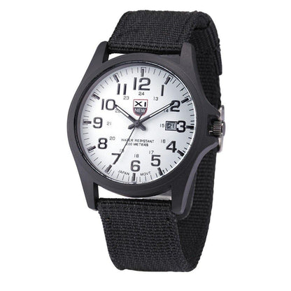 Military Style Waterproof Analog Wrist Watch for Men with Luminous Hands and Stopwatch – Durable Black Stainless Steel Design 4