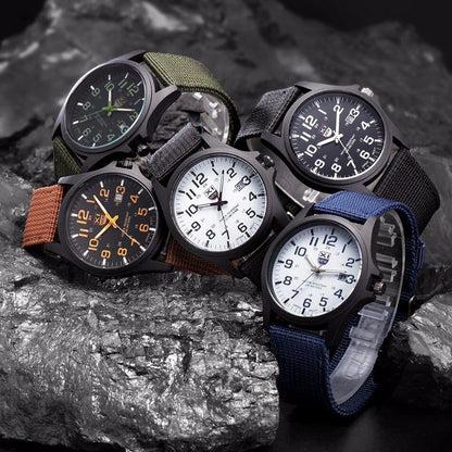 Military Style Waterproof Analog Wrist Watch for Men with Luminous Hands and Stopwatch – Durable Black Stainless Steel Design 6