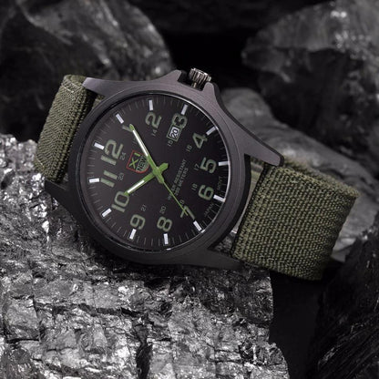 Military Style Waterproof Analog Wrist Watch for Men with Luminous Hands and Stopwatch – Durable Black Stainless Steel Design 7