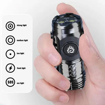 Mini Super Power Flashlight with Three Bright LEDs – Compact, Waterproof, and Rechargeable 3