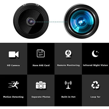 Mini Wireless Security Camera with 1080P HD Video, Night Vision, and Live Streaming for Indoor and Outdoor Use 3
