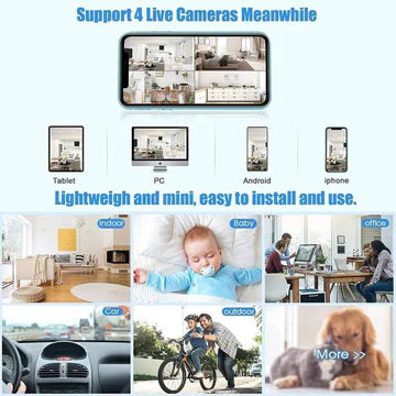 Mini Wireless Security Camera with 1080P HD Video, Night Vision, and Live Streaming for Indoor and Outdoor Use 4