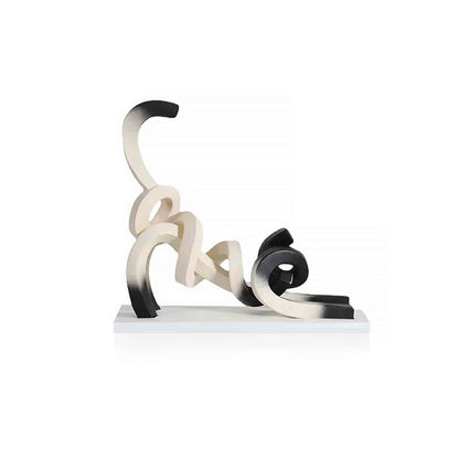 Modern Abstract Cat Sculpture – Handcrafted Resin Ornament for Home Décor 0