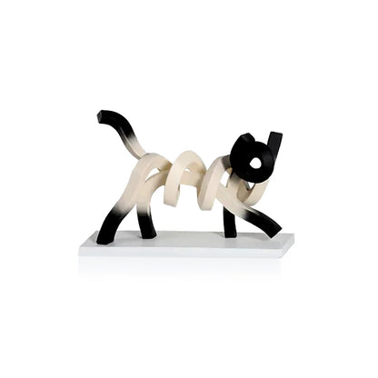 Modern Abstract Cat Sculpture – Handcrafted Resin Ornament for Home Décor 5