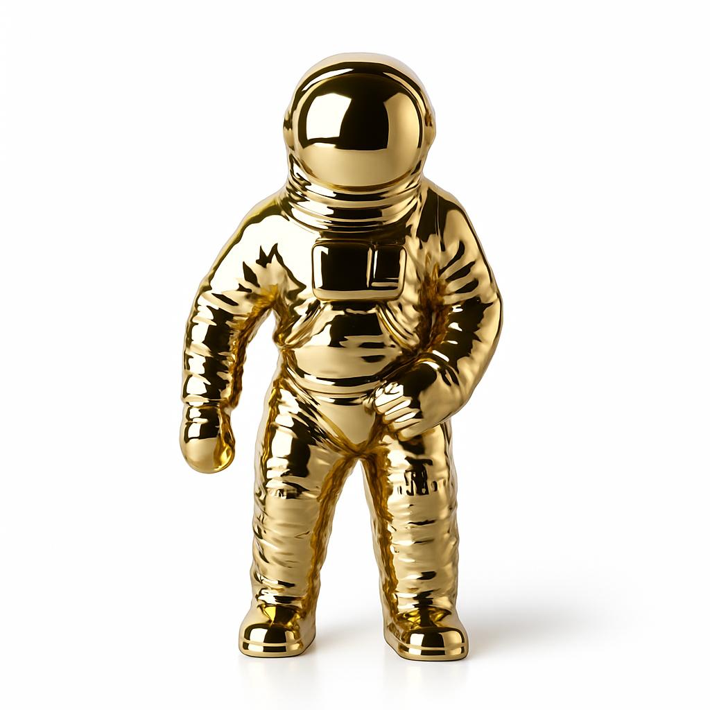 Modern Astronaut Ceramic Vase – Multi-functional Space Sculpture in Gold, Silver, or White 0