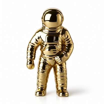 Modern Astronaut Ceramic Vase – Multi-functional Space Sculpture in Gold, Silver, or White 0