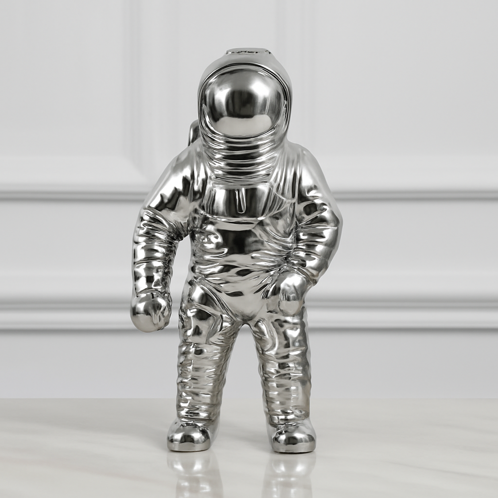 Modern Astronaut Ceramic Vase – Multi-functional Space Sculpture in Gold, Silver, or White 5