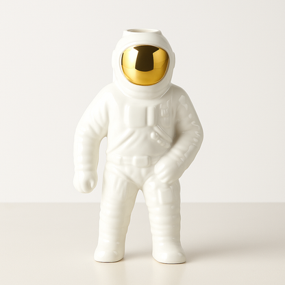 Modern Astronaut Ceramic Vase – Multi-functional Space Sculpture in Gold, Silver, or White 6