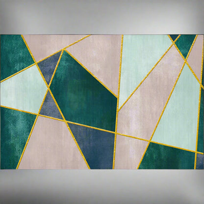 Modern Geometric Area Rug – Durable Polyester with Non-Slip Backing for Living Room, Hallway, and Bedroom 2
