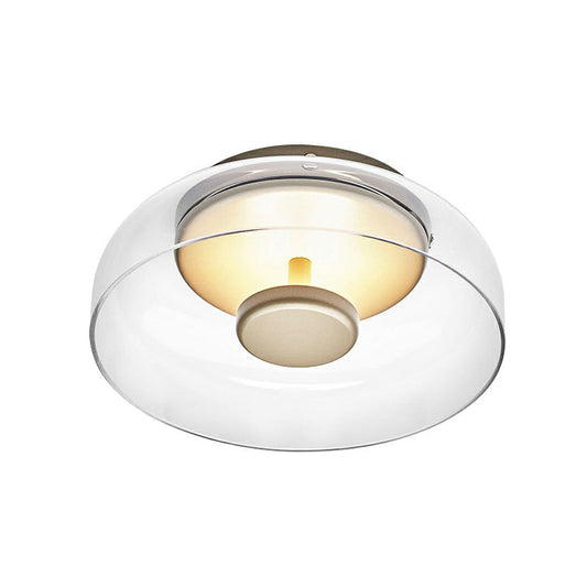 Modern LED Ceiling Light Fixture with Smoked Amber Glass Shade – Elegant and Energy-Efficient Design 1