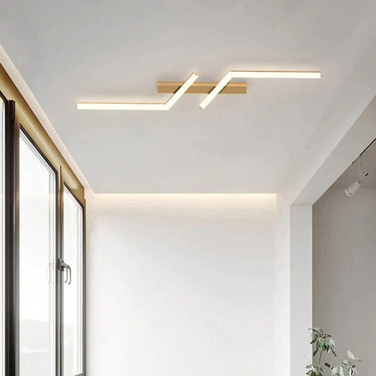 Modern LED Ceiling Light with Adjustable Brightness – Energy-Efficient Linear Design for Home and Office 0