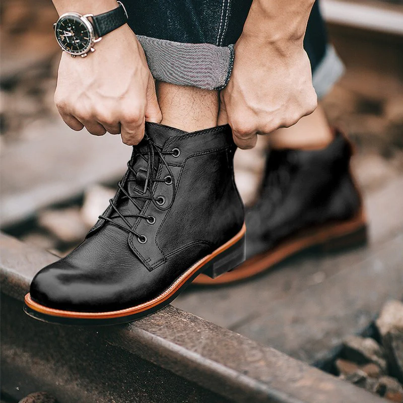 Orthopedic Leather Men's Boots – Comfortable, Durable, Stylish Design for Casual and Formal Wear 1