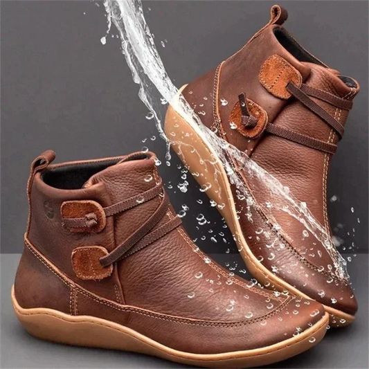 Orthopedic Women's Boots – Waterproof Brown Leather with Supportive Footbed for All-Day Comfort 0