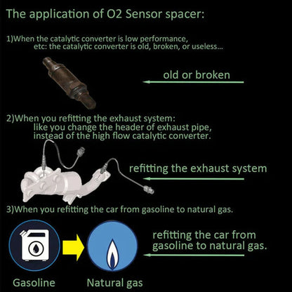 Oxygen Sensor Adapter with Built-in Catalytic Converter for Check Engine Light Fix - M18*1.5 Stainless Steel 1