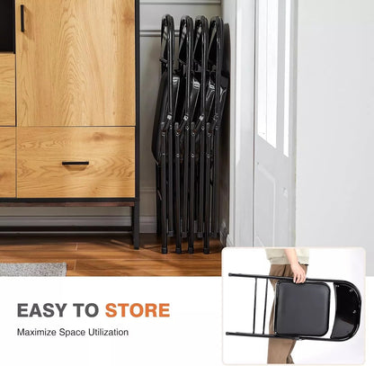 Padded Folding Chair Set of 2 with Metal Back – Comfortable Foldable Chairs for Indoor and Outdoor Use 4