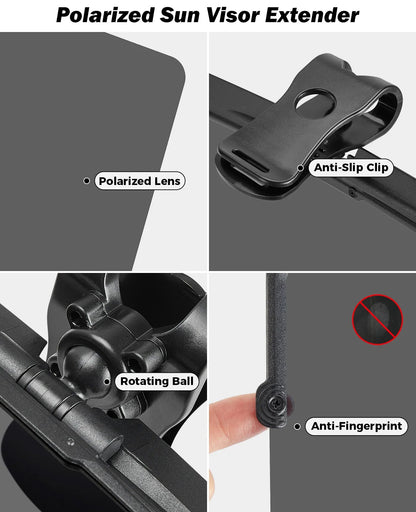 Polarized Car Sun Visor with 4-in-1 Protection for Enhanced Visibility and Glare Reduction 2