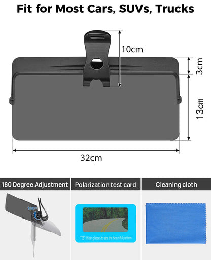 Polarized Car Sun Visor with 4-in-1 Protection for Enhanced Visibility and Glare Reduction 3