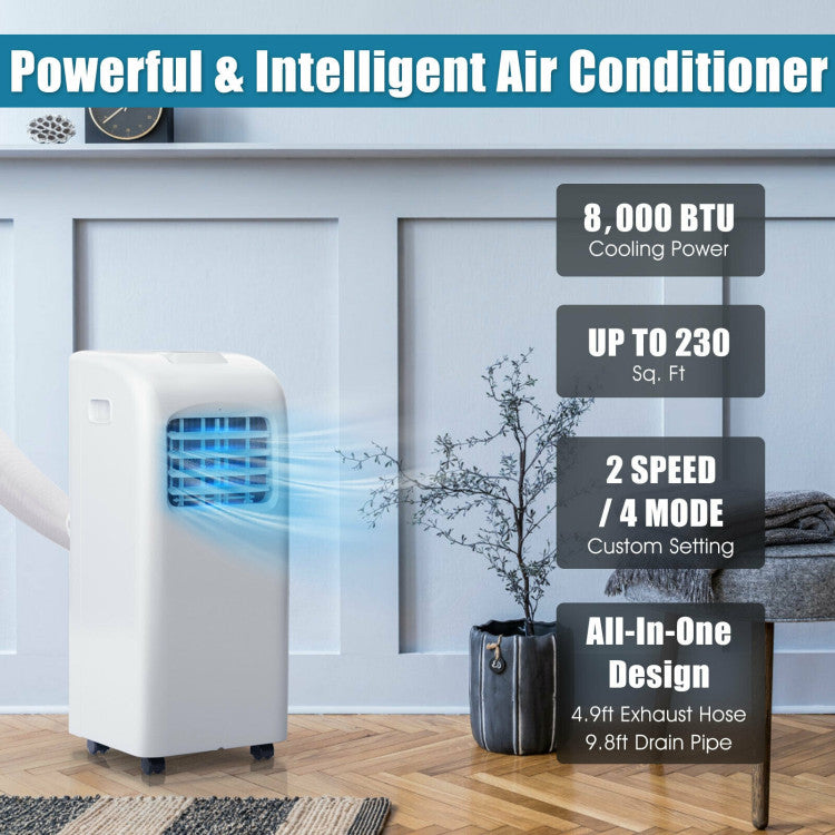 Portable Air Conditioner 8000 BTU with Dehumidifier Mode – Ideal for Bedrooms and Offices 3