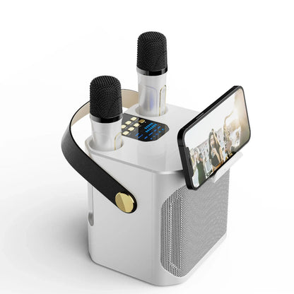 Portable Bluetooth Karaoke Speaker with Dual Wireless Microphones and 360° Sound 0
