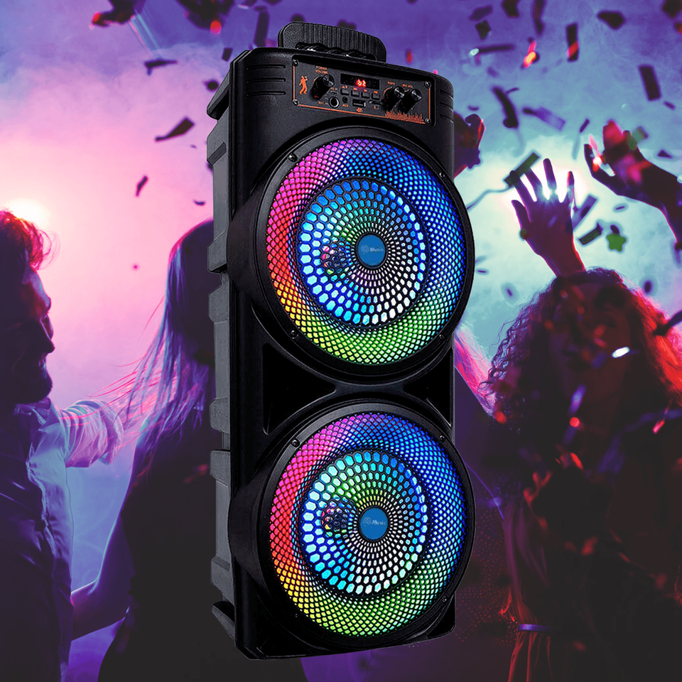 Portable Bluetooth Speaker with LED Light Show and Deep Bass – 8-Inch Drivers, 5 Hours Playtime 1