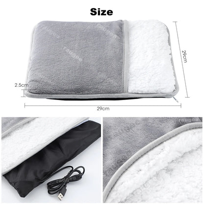 Portable Electric Heating Pad for Feet – Soft Flannel Warmer Mat with USB Connection for Home Use