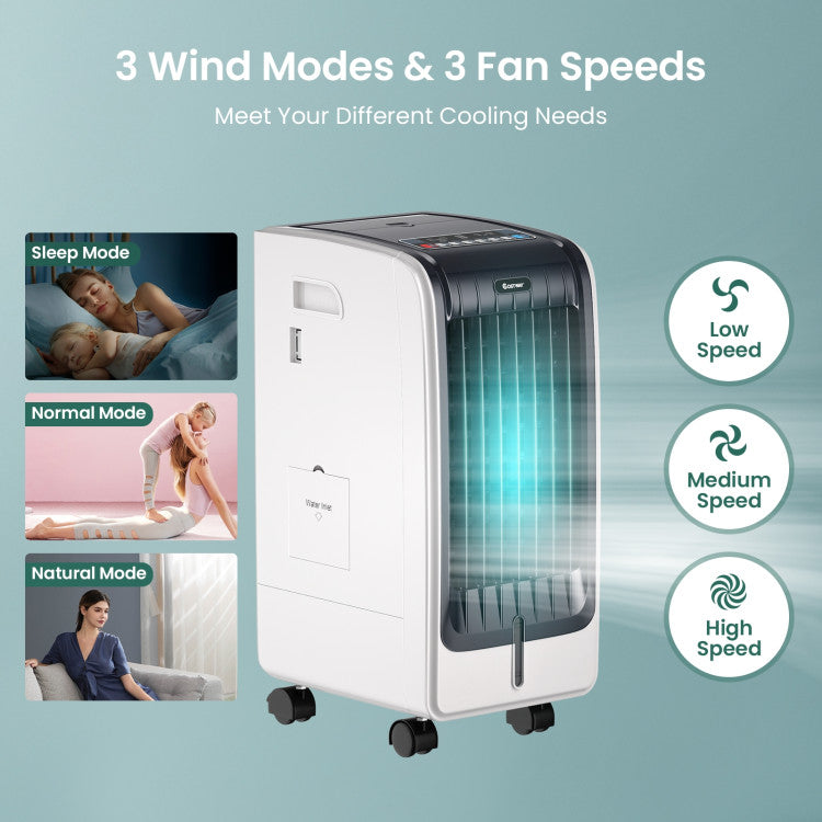 Portable Evaporative Cooler with 3-Speed Fan and 8-Hour Timer – Ideal for Home and Office 2