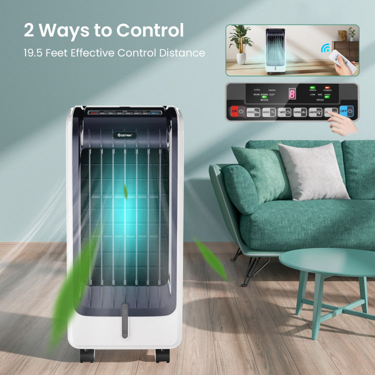 Portable Evaporative Cooler with 3-Speed Fan and 8-Hour Timer – Ideal for Home and Office 4