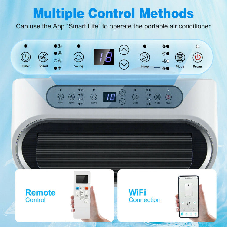 Portable Smart Air Conditioner with 12000 BTU Cooling – WiFi-Enabled, Remote Control, Ideal for Rooms up to 450 sq. ft. 5