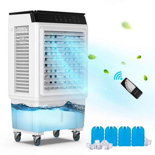 Portable Swamp Cooler with 7.93-Gallon Water Tank and Remote Control – Energy-Efficient Air Cooling Fan 0