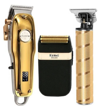 Professional Cordless Hair Clippers Set with Adjustable Taper Lever and Ceramic Blades 0