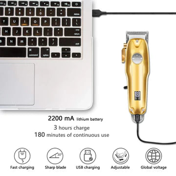 Professional Cordless Hair Clippers Set with Adjustable Taper Lever and Ceramic Blades 1