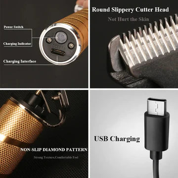 Professional Cordless Hair Clippers Set with Adjustable Taper Lever and Ceramic Blades 6