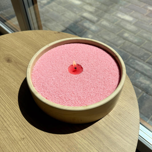 Refillable Candle Bowl with Handmade Stone Design – Elegant Centrepiece for Home Décor 1