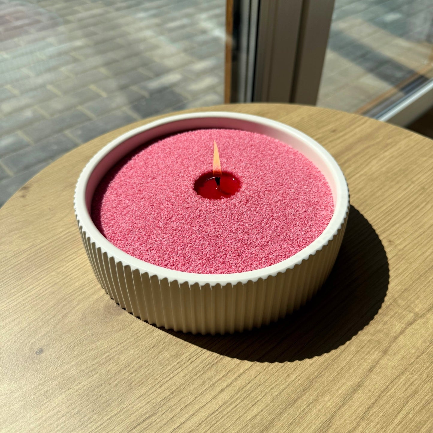 Refillable Candle Bowl with Handmade Stone Design – Elegant Centrepiece for Home Décor 4