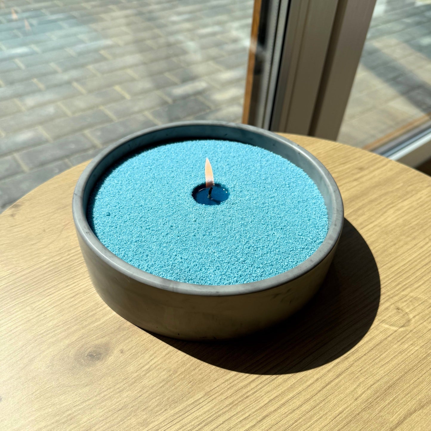 Refillable Candle Bowl with Handmade Stone Design – Elegant Centrepiece for Home Décor 5