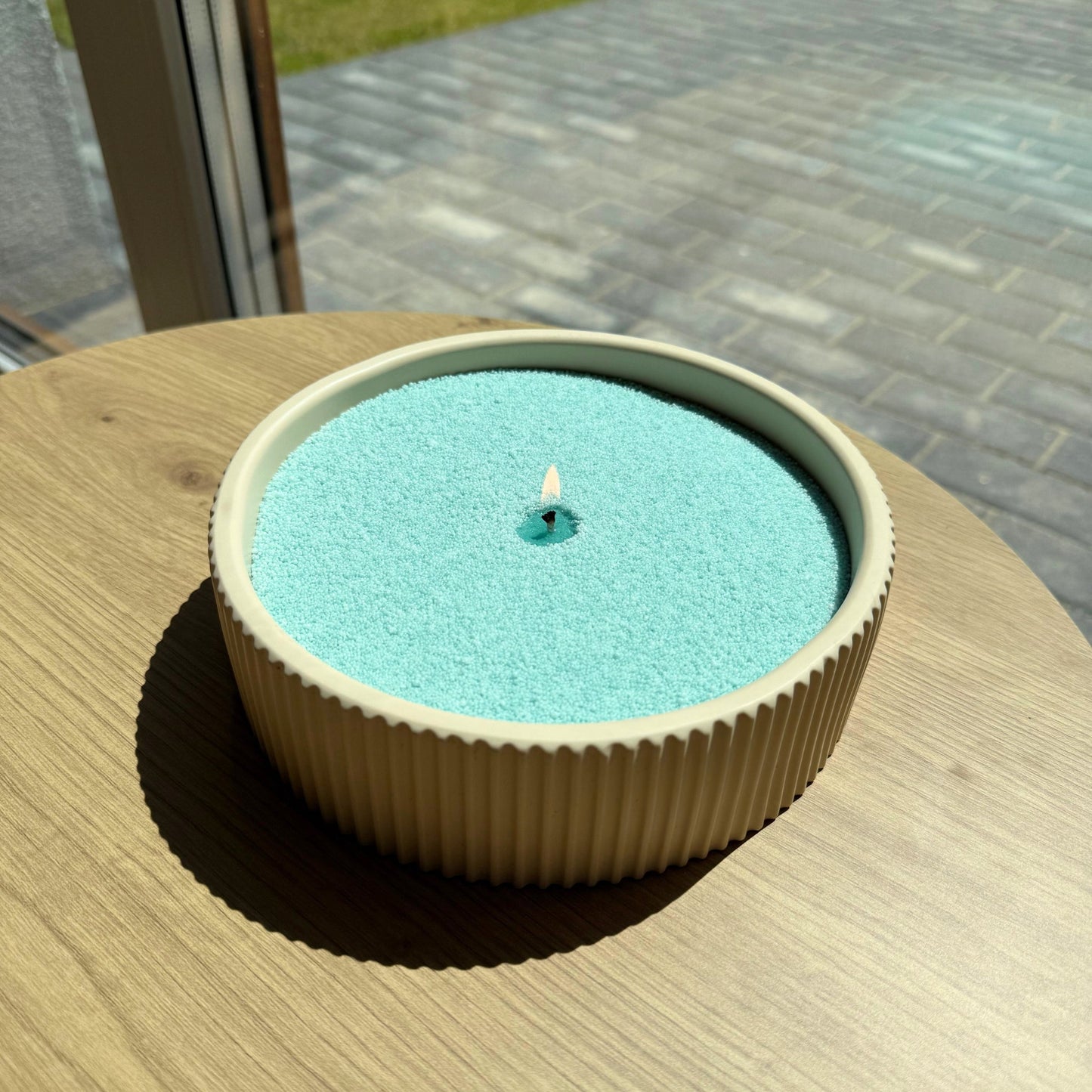 Refillable Candle Bowl with Handmade Stone Design – Elegant Centrepiece for Home Décor 8