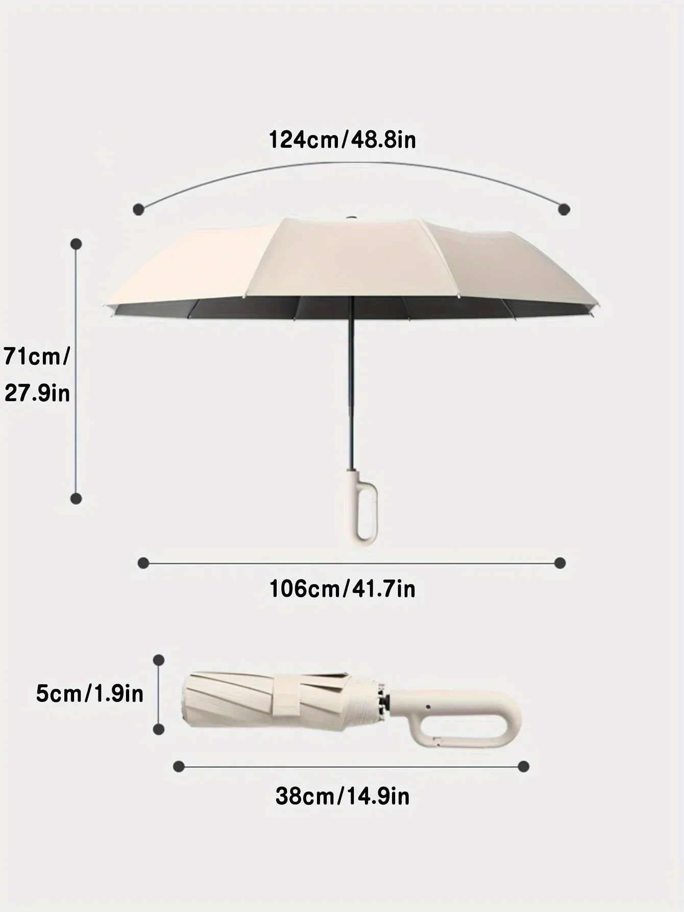 Reinforced Compact Umbrella with UPF50+ UV Protection – Lightweight, Durable, and Waterproof for All Weather 7