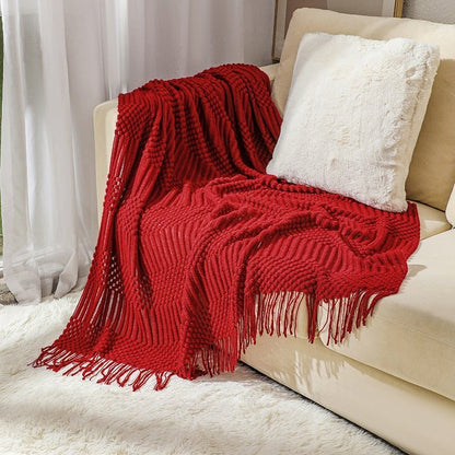 Scandinavian Style Knitted Sofa Throw Blanket – Soft Cotton-Poly Blend, 130 x 160 cm 10