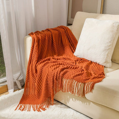 Scandinavian Style Knitted Sofa Throw Blanket – Soft Cotton-Poly Blend, 130 x 160 cm 11
