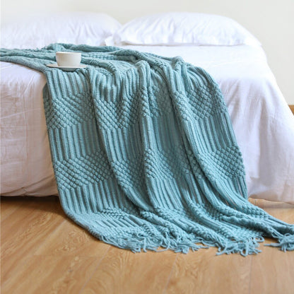 Scandinavian Style Knitted Sofa Throw Blanket – Soft Cotton-Poly Blend, 130 x 160 cm 12