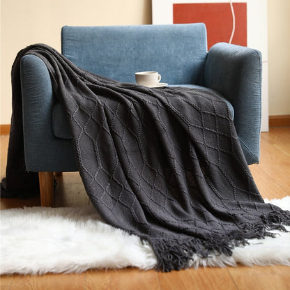 Scandinavian Style Knitted Sofa Throw Blanket – Soft Cotton-Poly Blend, 130 x 160 cm 3